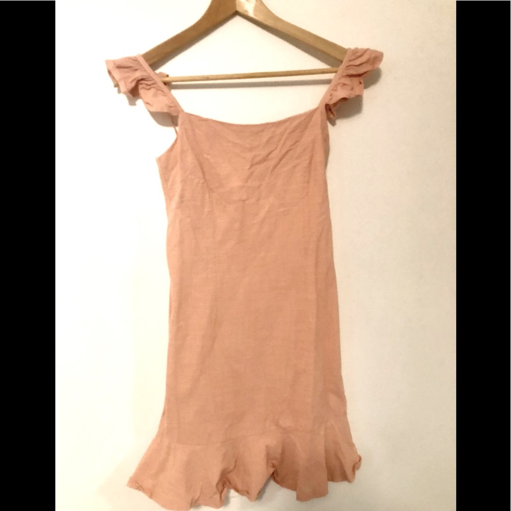 Frilled pink mini dress